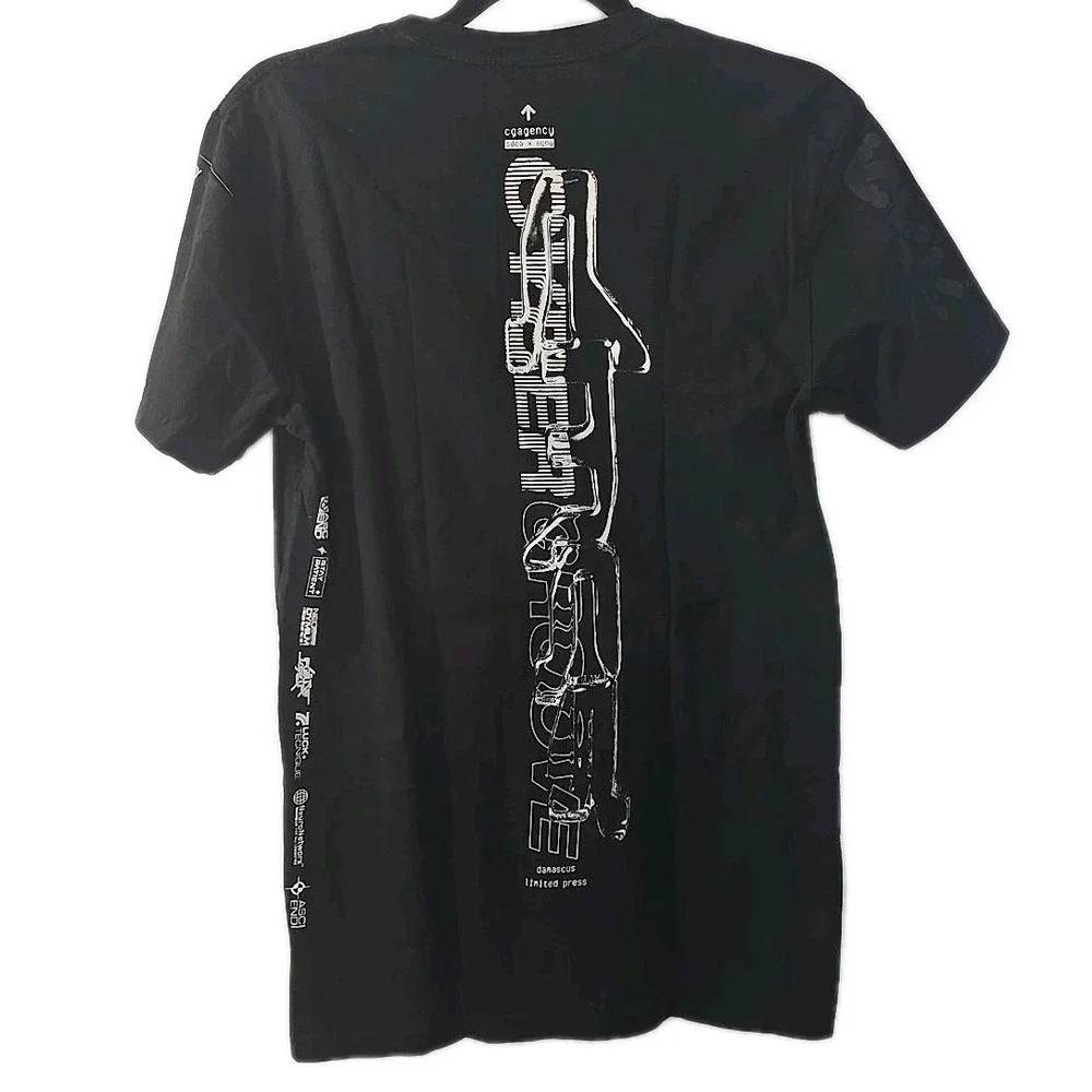 Damascus Limited Edition Black Cyber Groove Men's T-shirt‎ Sz Medium Made In USA